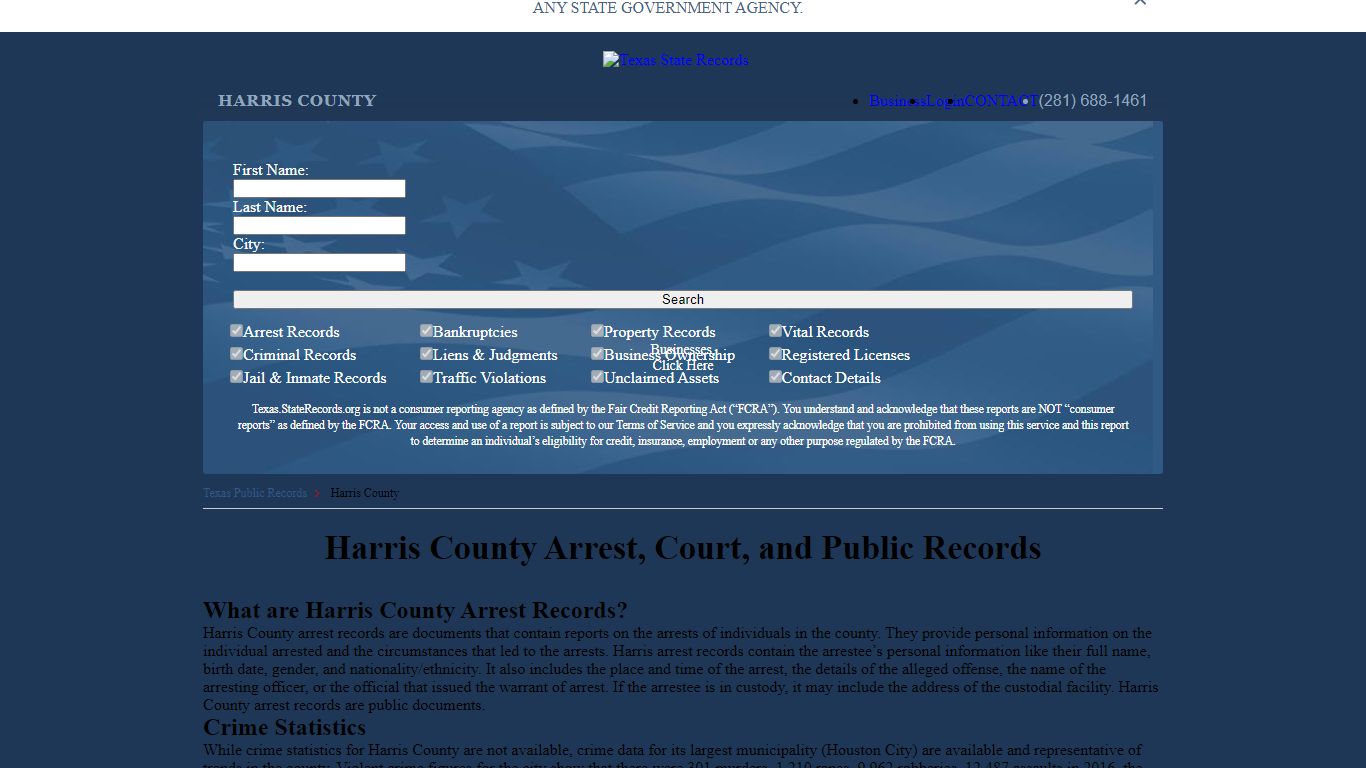 Harris County Arrest, Court, and Public Records